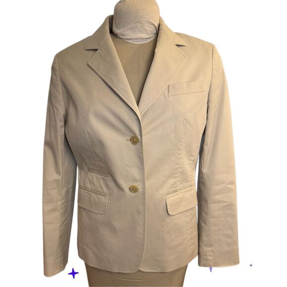 Brooks Brothers 346 Stretch Khaki Blazer Sz. 10 Career Professional Preppy - Picture 1 of 12